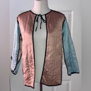 Vintage Diane Von Furstenberg For Re-7 Quilted Tie closure Coat Jacket M/L